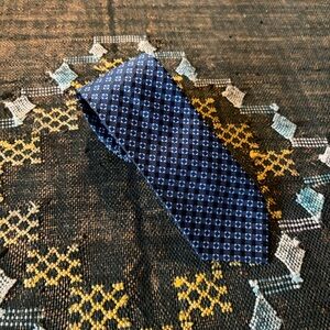 Vintage Teck & Marks Mount Clemens 100% Dacron Navy Skinny tie